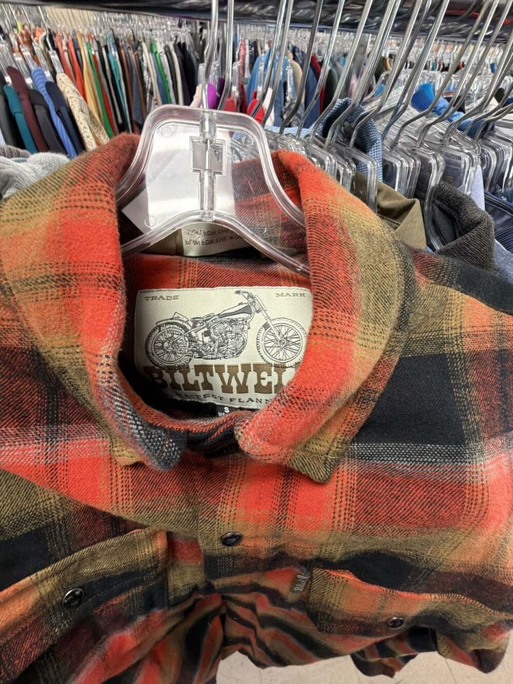 Biltwell Hi-Test Flannel Shirt - Rust Buffalo Plaid